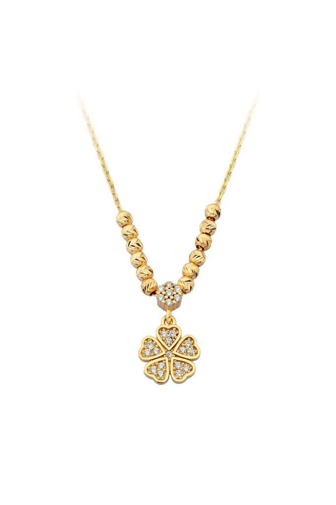 Gold Dorika Bulk Flower Necklace