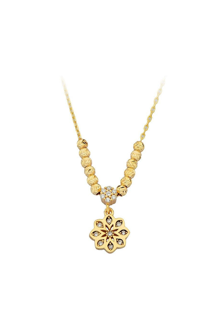 Gold Dorika Bulk Flower Necklace
