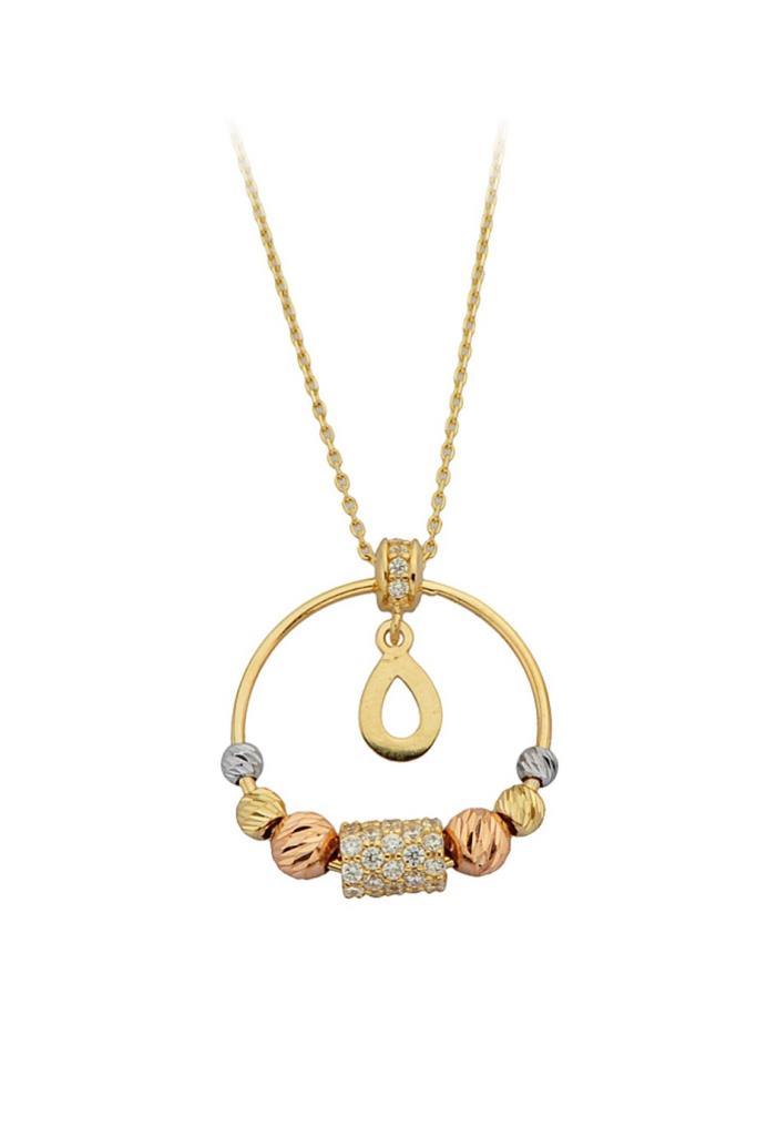 Gold Dorika Public Ring Drop Necklace
