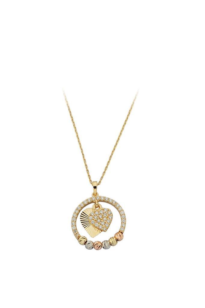 Golden Dorika Public Ring Heart Necklace