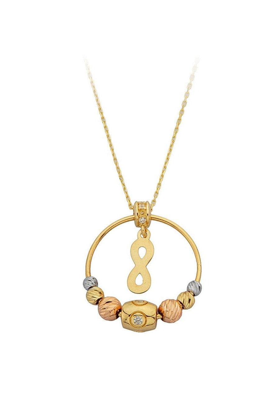 Gold Dorika Public Ring Infinity Necklace