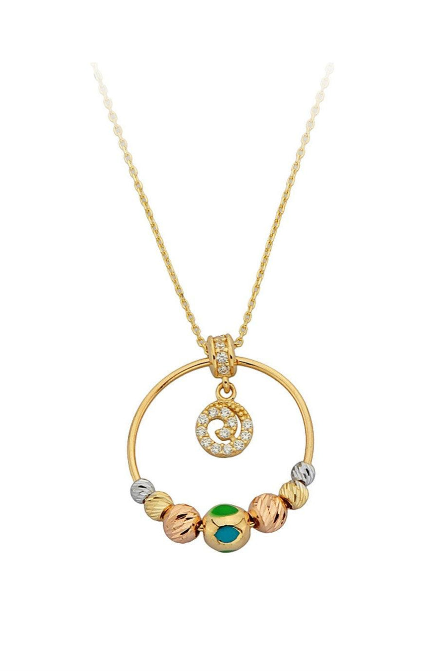 Gold Dorika Public Ring Spiral Necklace