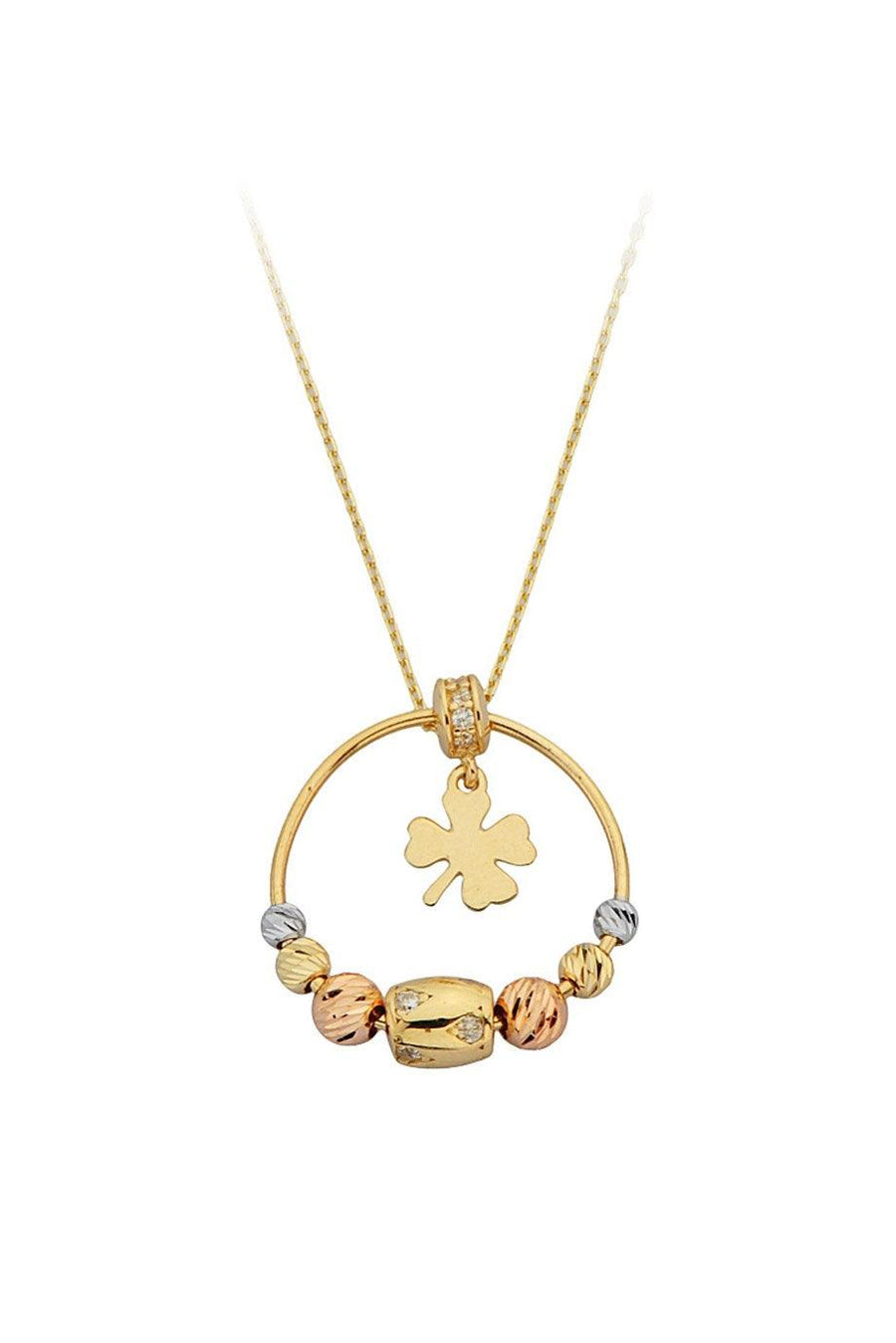 Golden Dorika Public Ring Clover Necklace