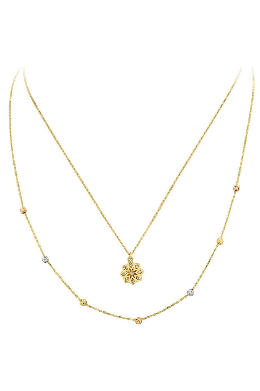 Gold Dorika Bulk Binary Flower Necklace