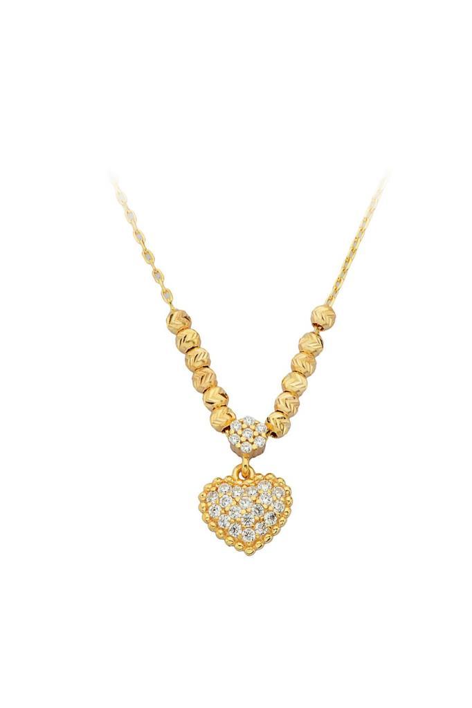 Gold Dorika Bulk Heart Necklace