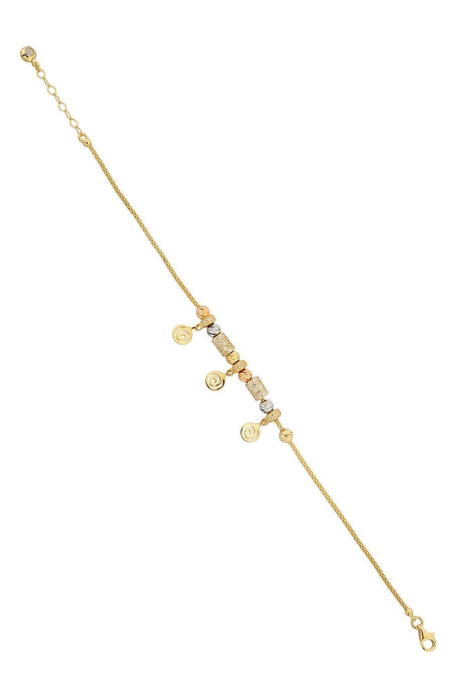 Golden Dorika Bulk Swinging Spiral Bracelet