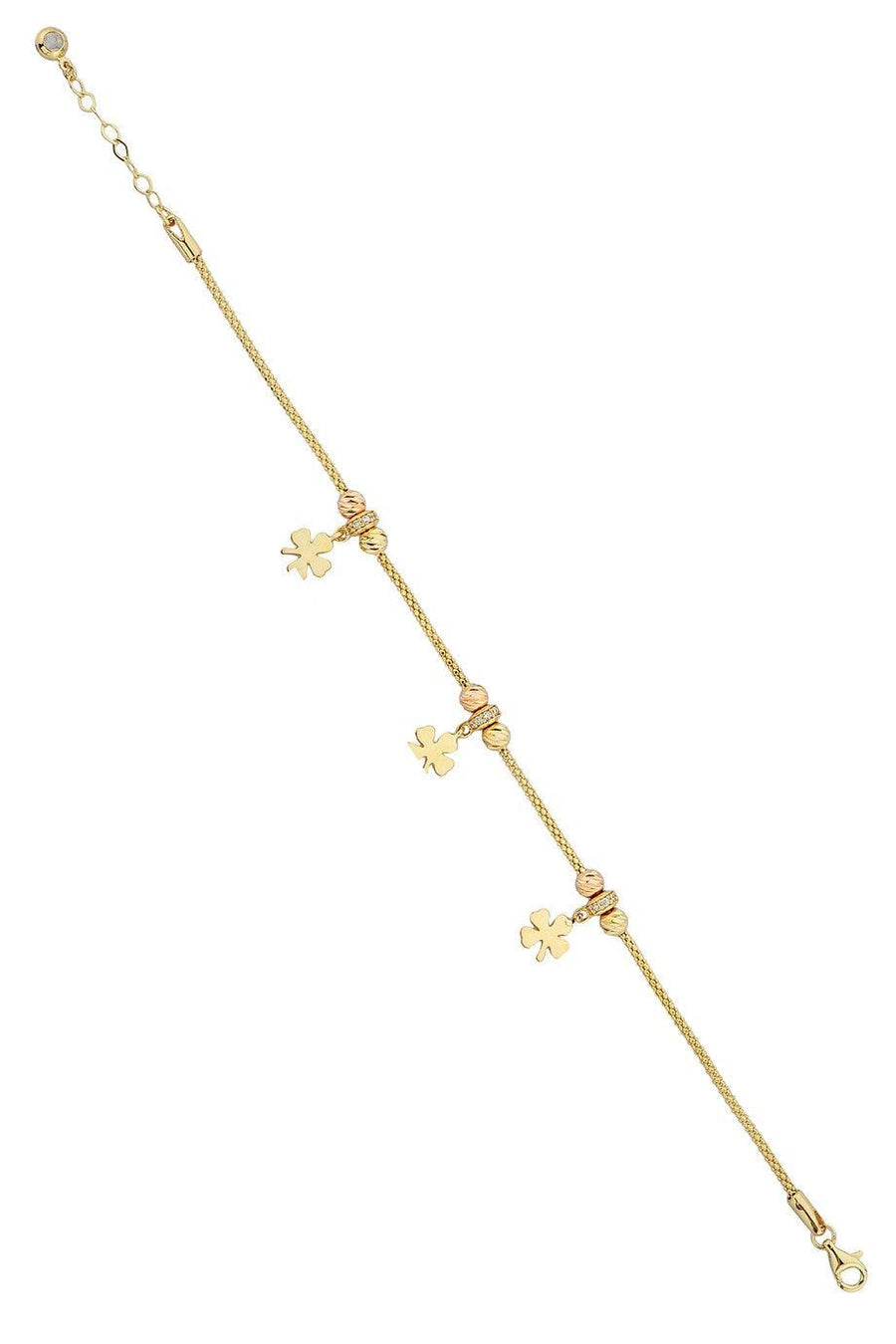 Golden Dorika Bulk Swinging Clover Bracelet