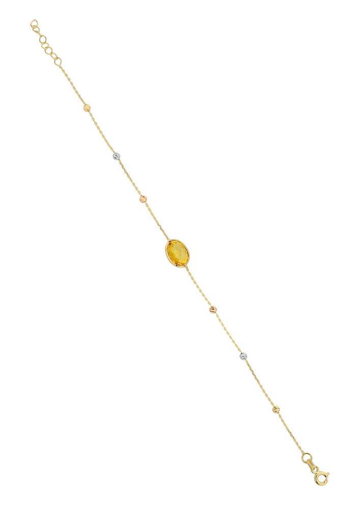 Golden Dorika Bulk Yellow Stone Bracelet