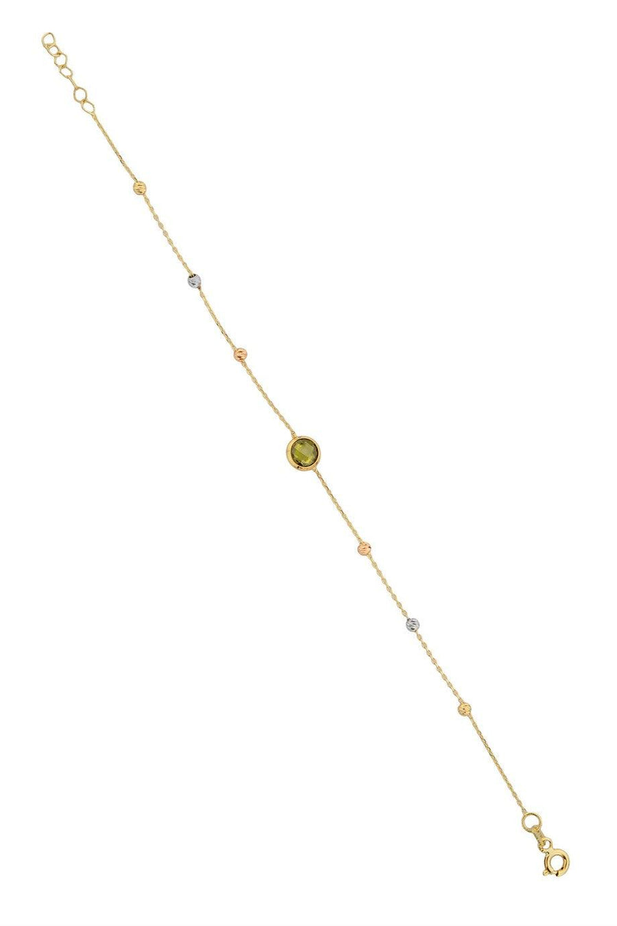 Gold Dorika Public Green Stone Bracelet