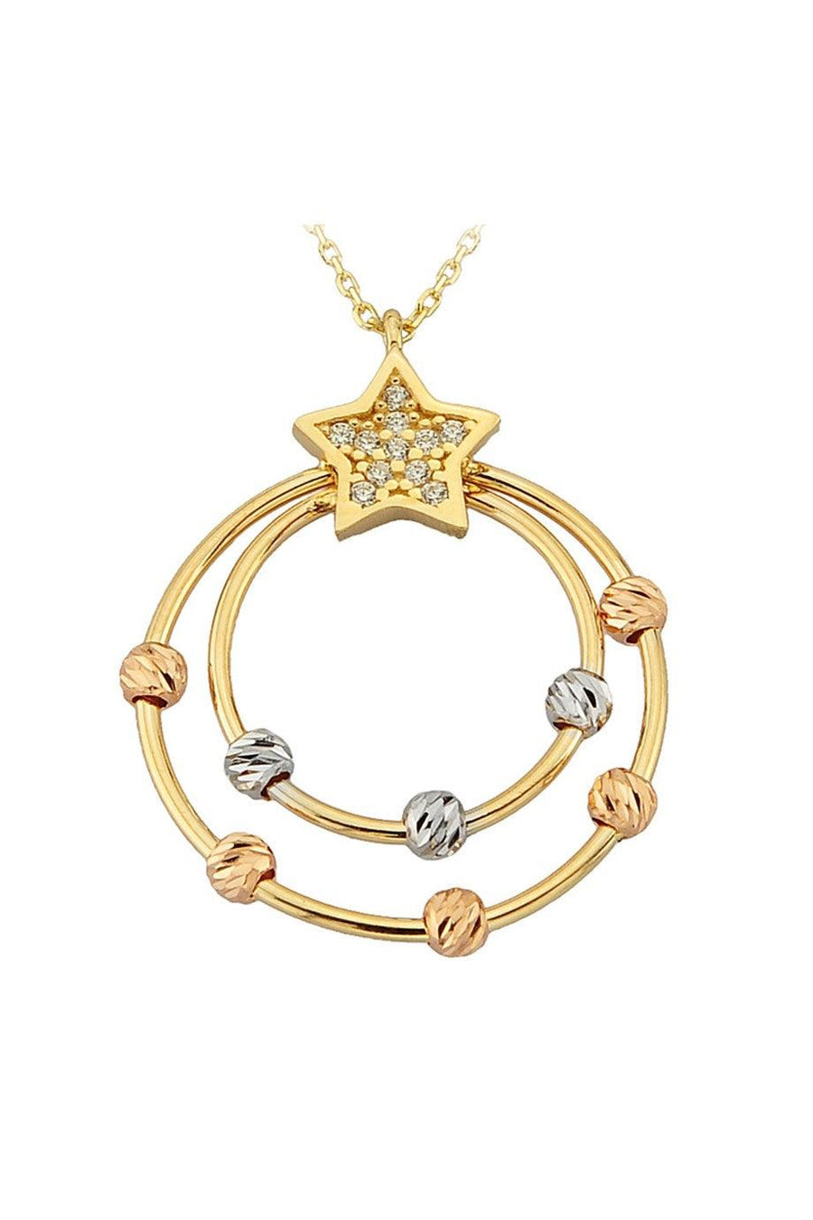 Golden Dorika Bulk Star Ring Necklace