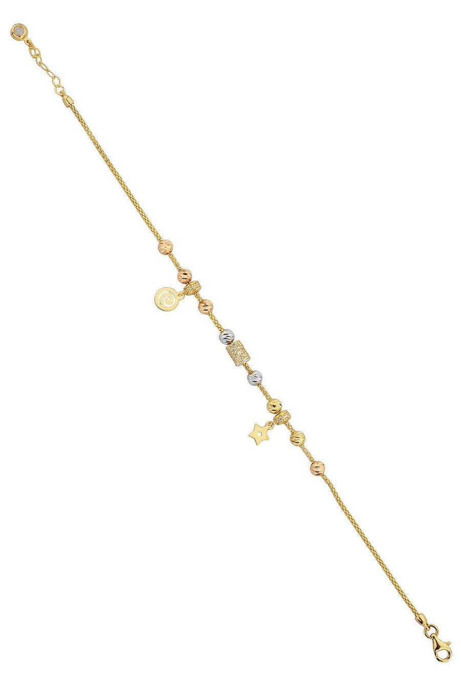 Golden Dorika Bulk Star And Spiral Bracelet
