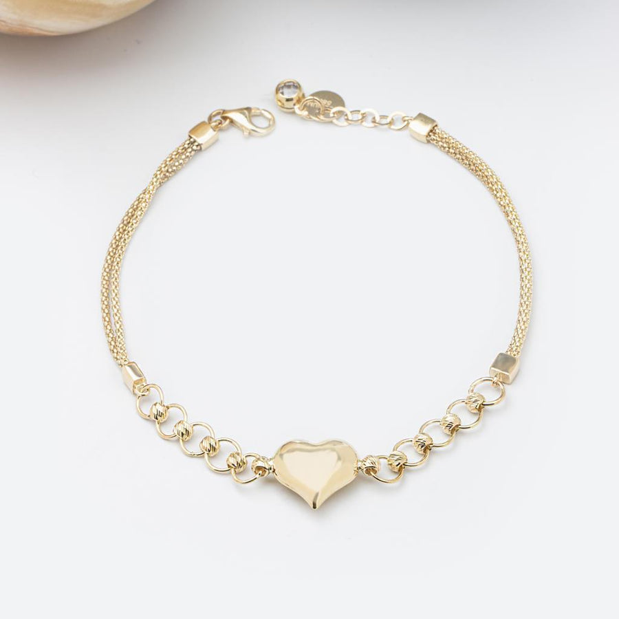 Gold Doric Heart Bracelet