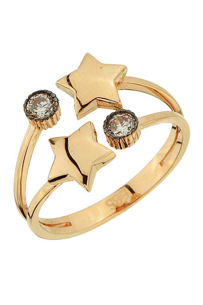 Gold Diamond Look Star Shaped Ring