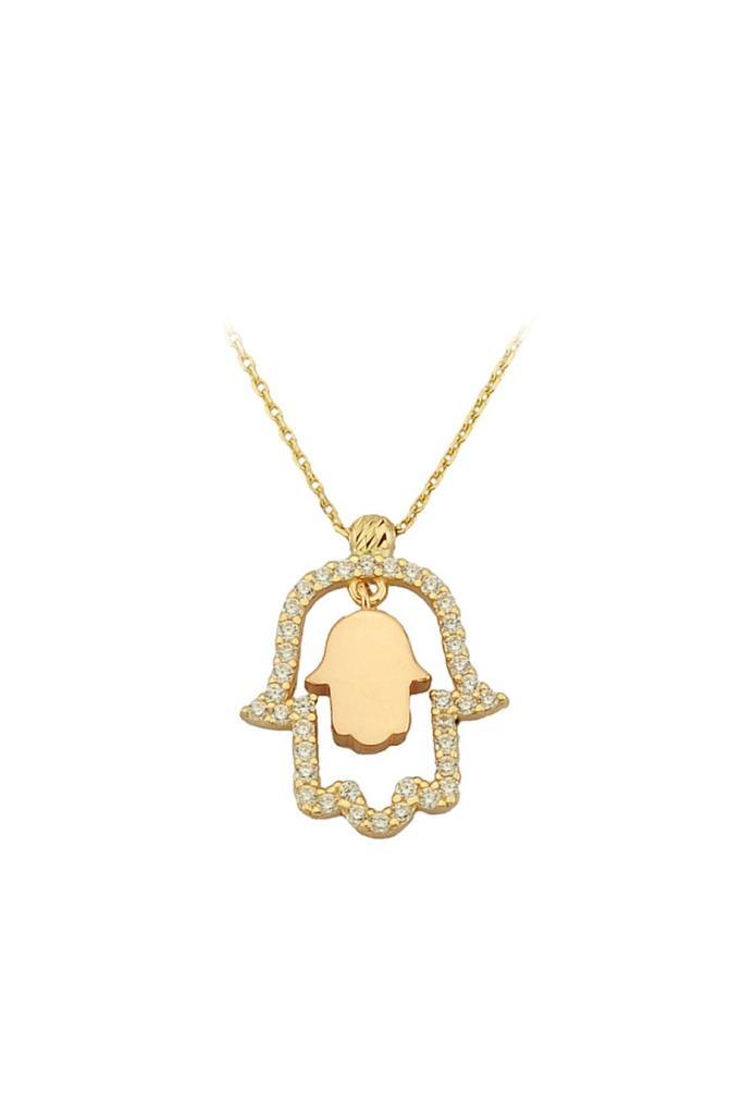 Gold Fatma Main Hand Necklace