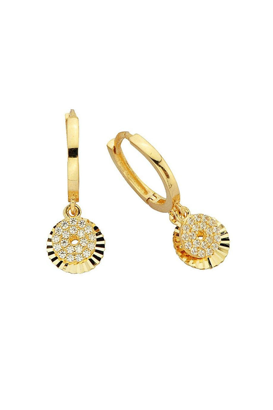 Golden Figure Ring Earrings