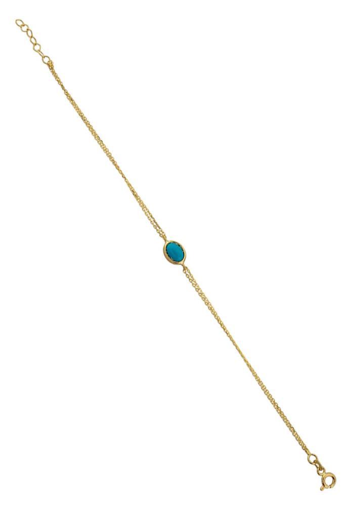 Gold Firuze Stone Bracelet