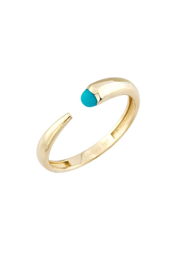 Gold Turquoise Stone Design Ring