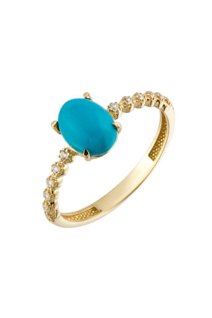 Gold Turquoise Stone Ring