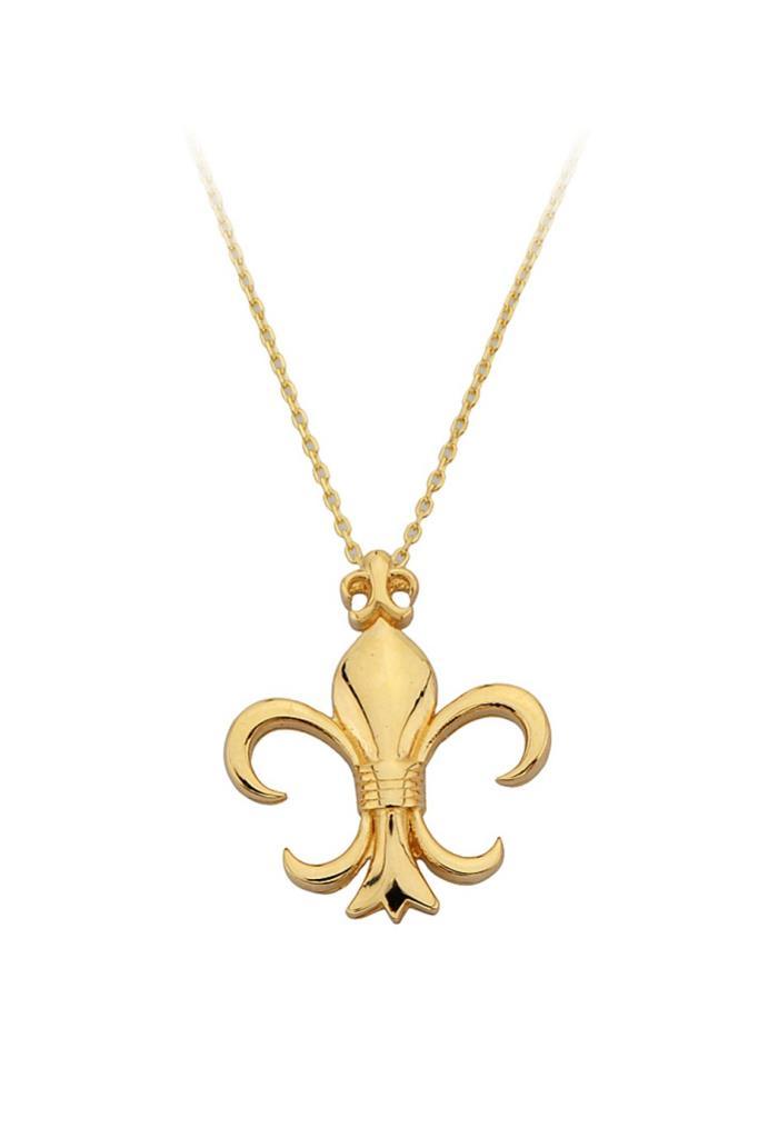 Golden French Lily Necklace