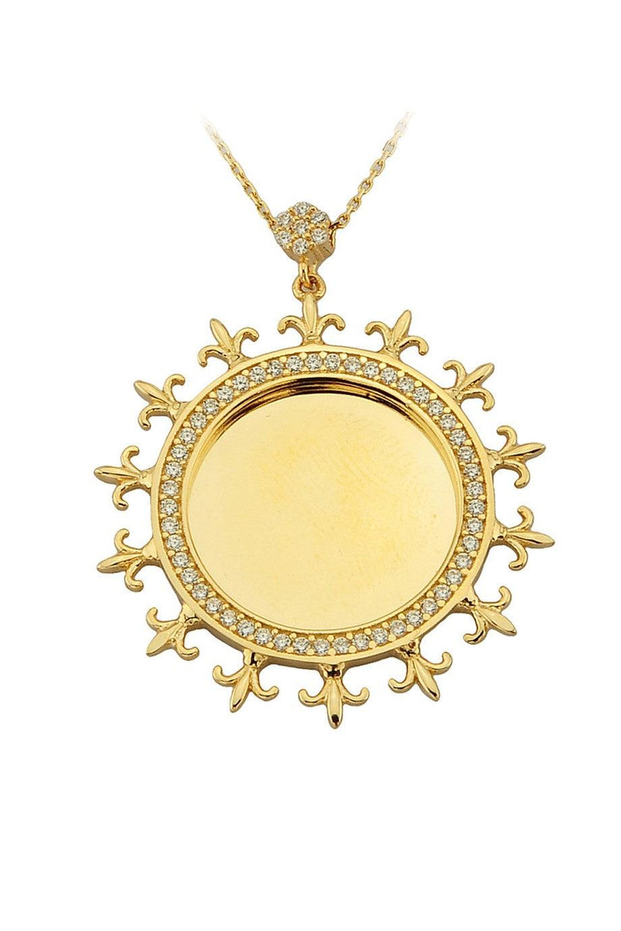 Golden French Lily Sun Necklace