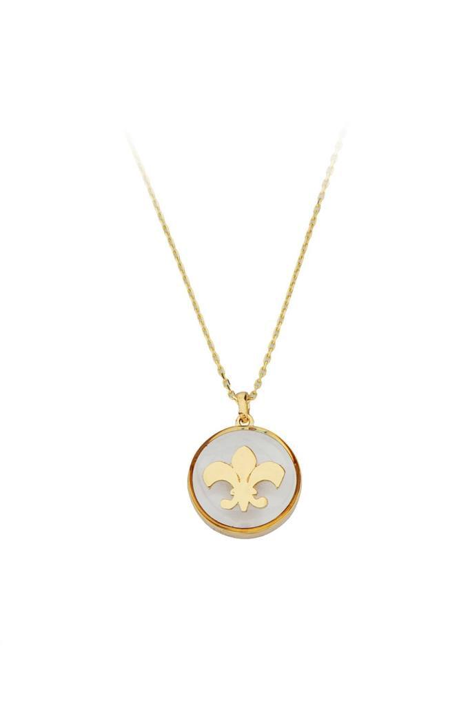 Golden French Lily Necklace