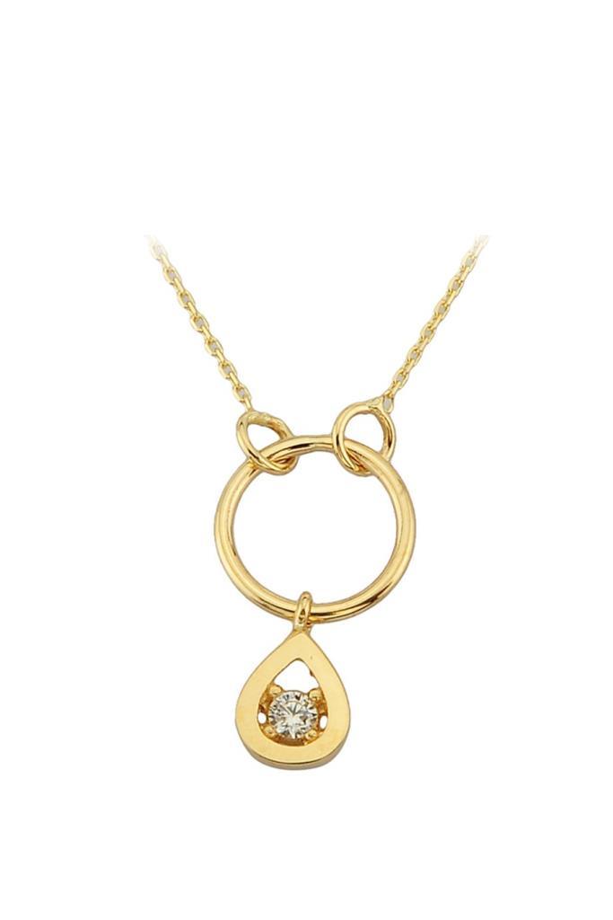 Golden Ring Drop Necklace