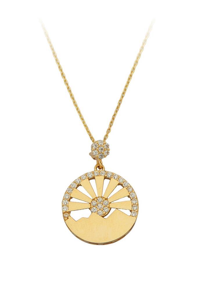 Gold Ring Sun Necklace