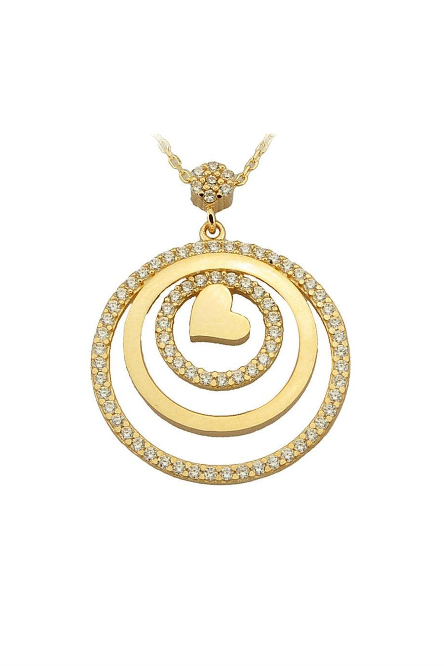 Gold Ring Heart Necklace