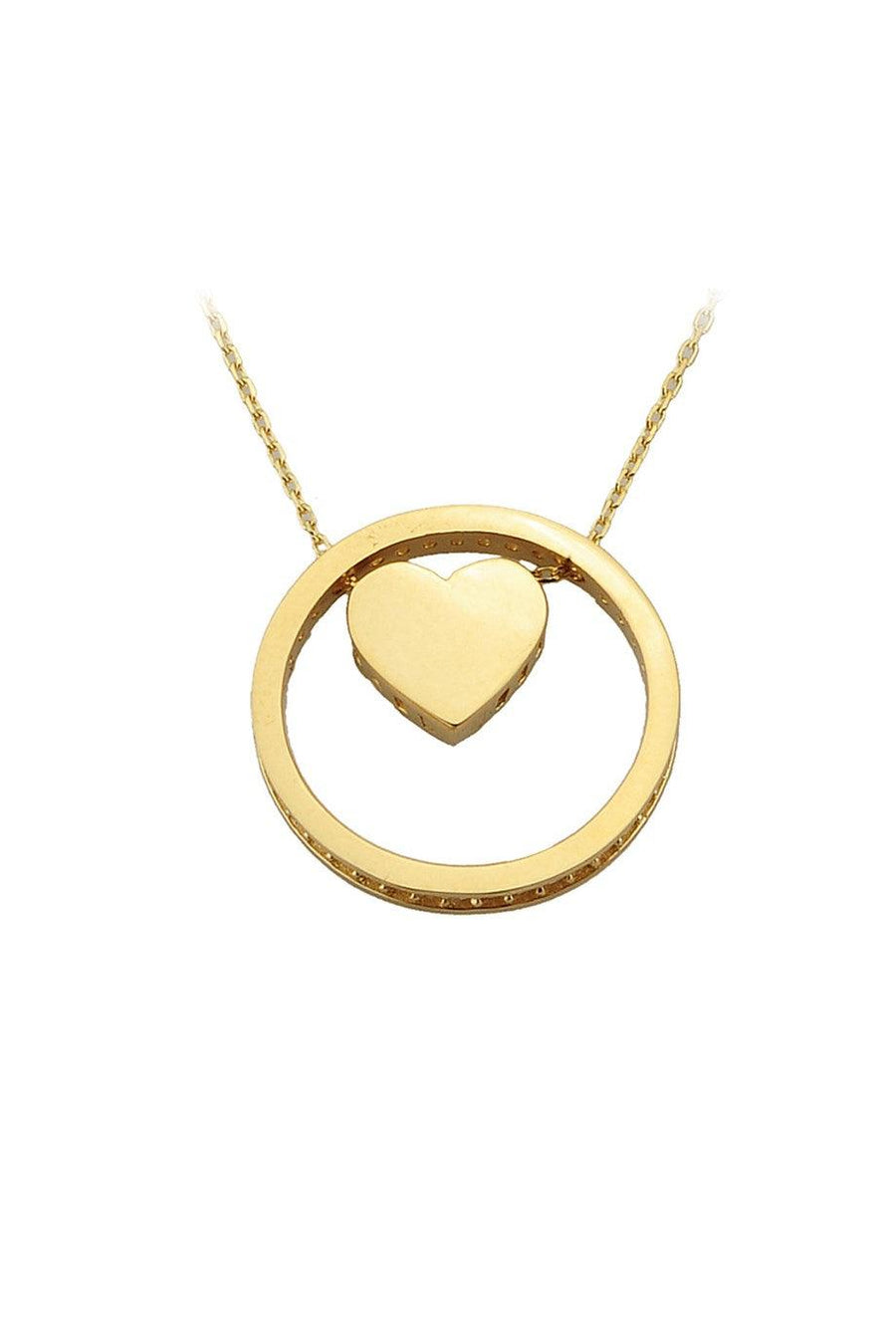 Gold Ring Heart Necklace