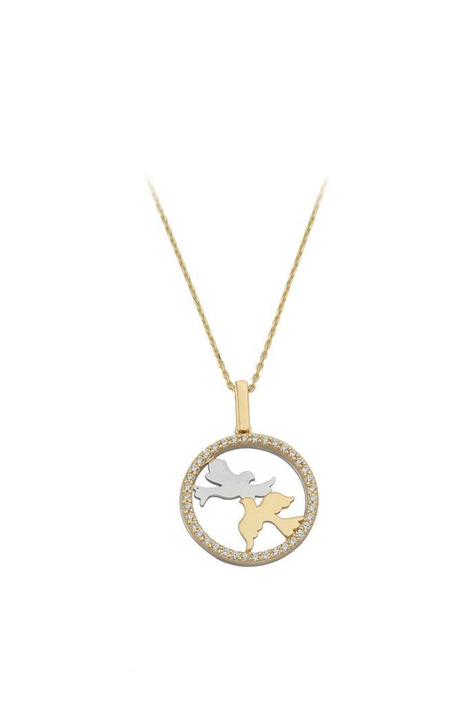 Gold Ring Bird Necklace