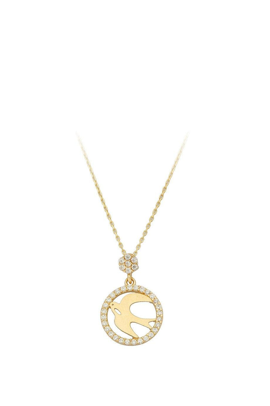 Gold Ring Bird Necklace