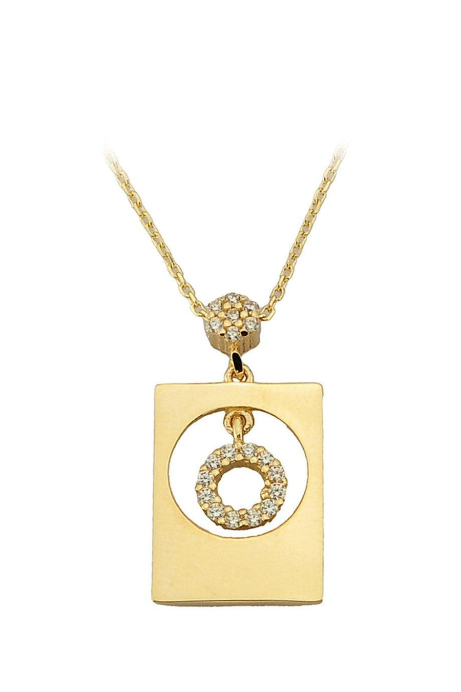 Gold Ring Plate Necklace