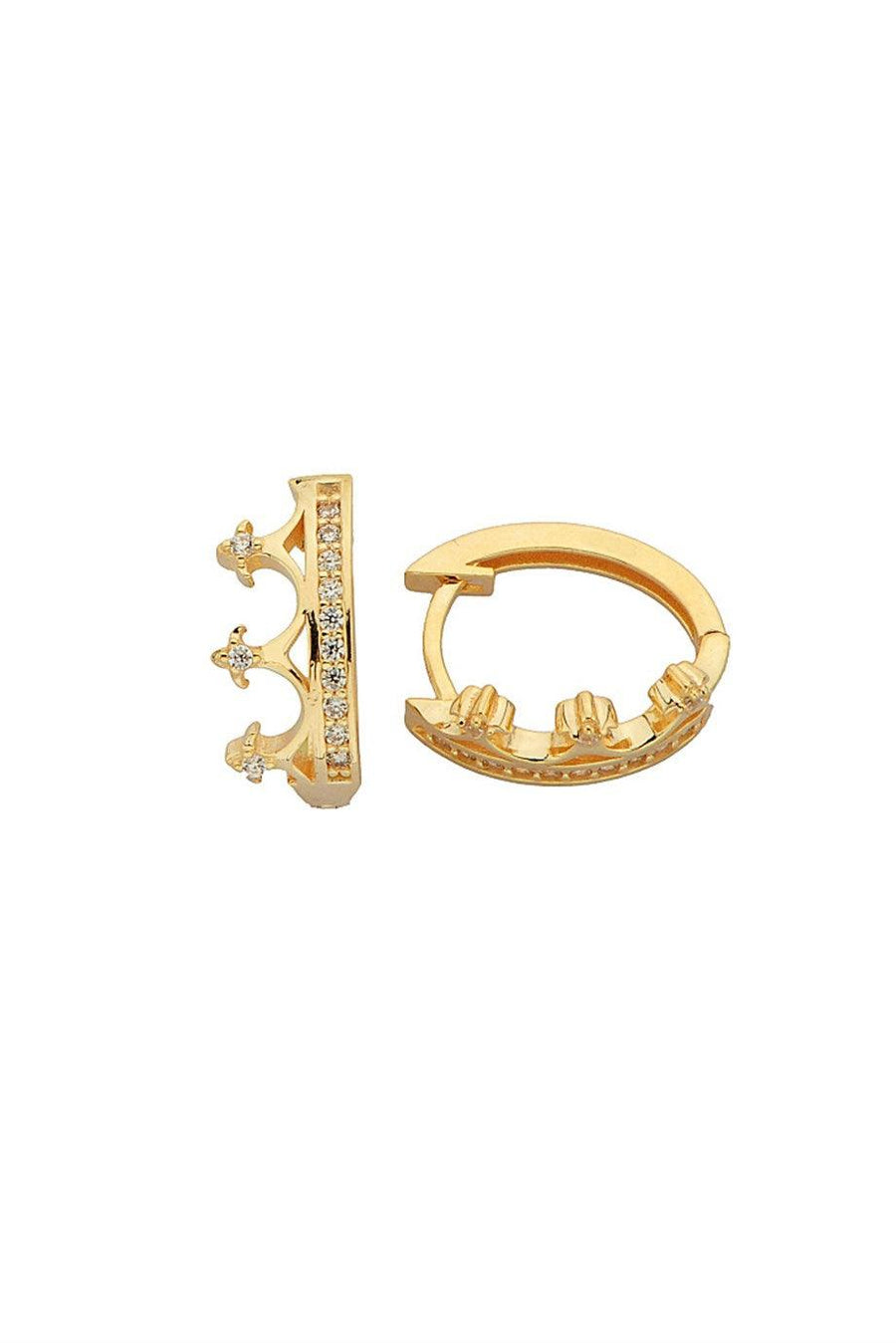 Golden Ring Crown Earrings