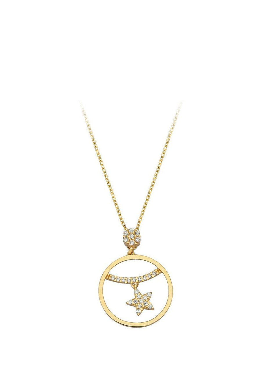 Golden Ring Star Necklace
