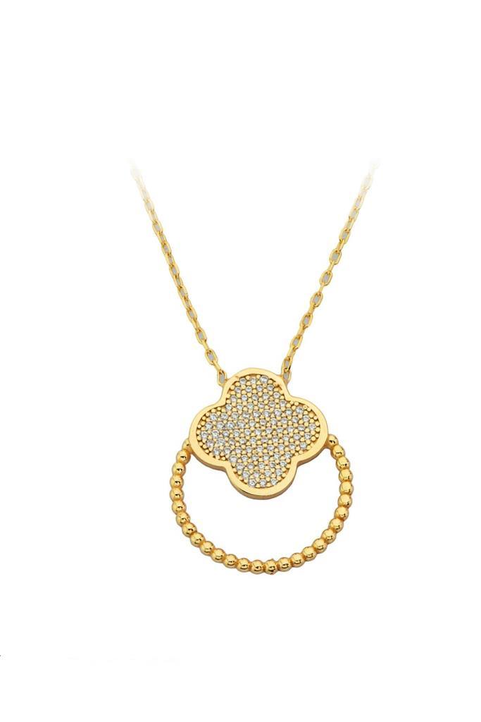 Golden Ring Clover Necklace