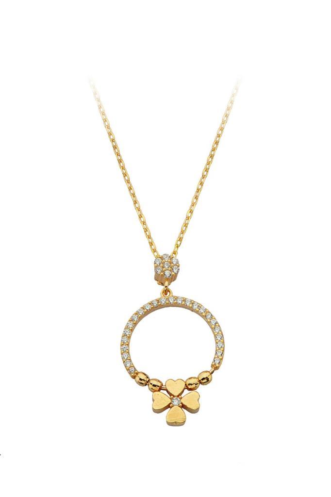 Golden Ring Clover Necklace
