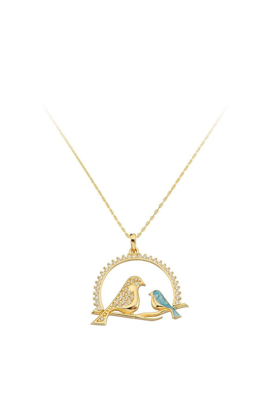 Gold Binary Bird Necklace