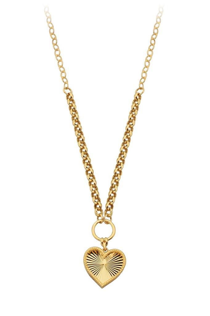 Golden Pen Heart Necklace