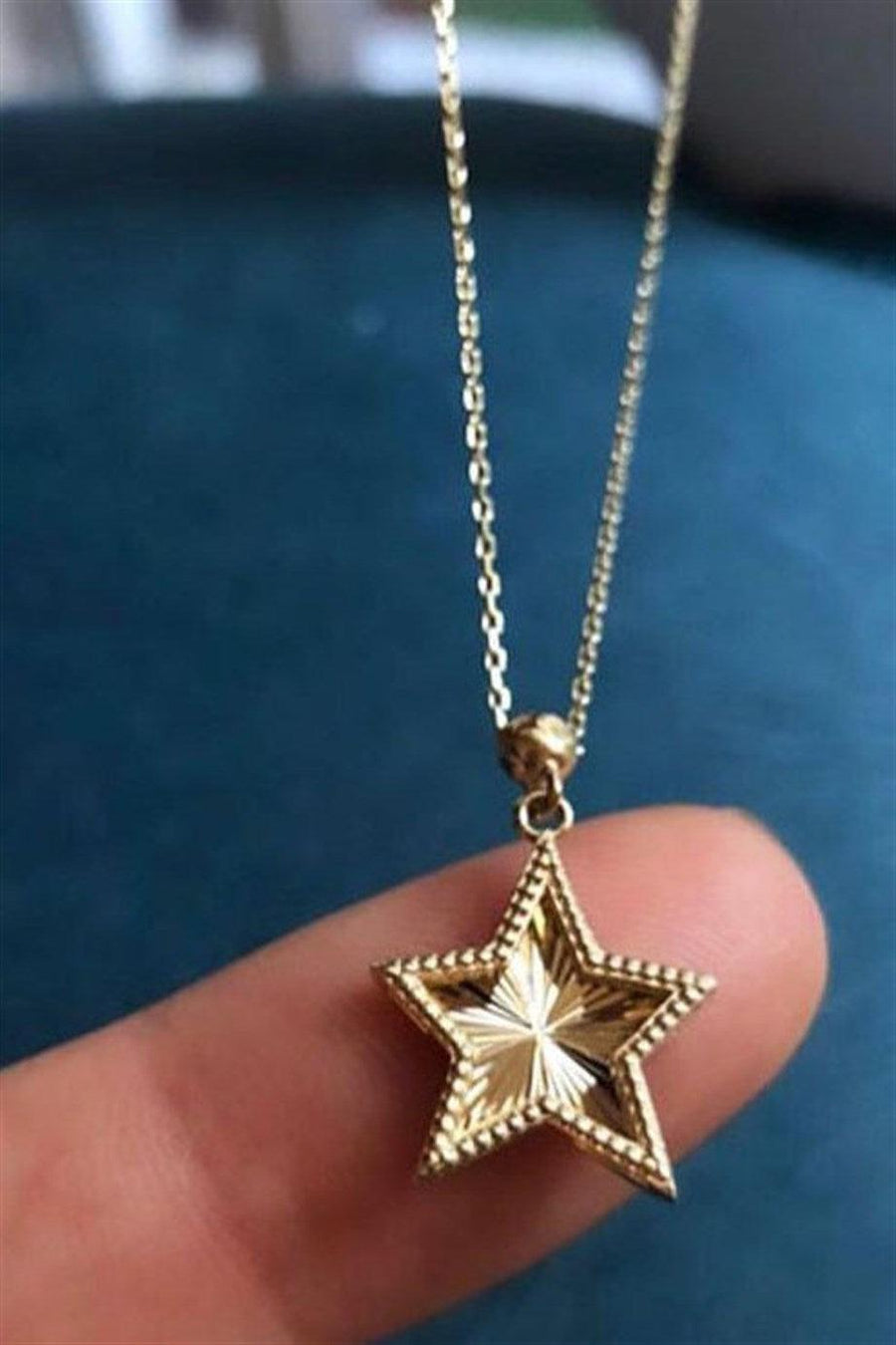 Golden Pencil Star Necklace