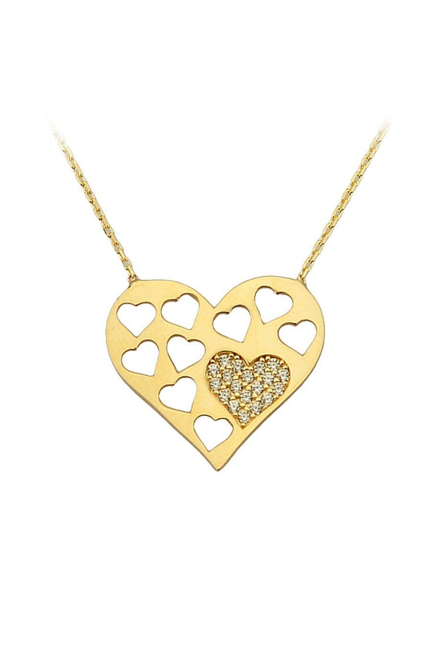 Necklace With Golden Heart Motif