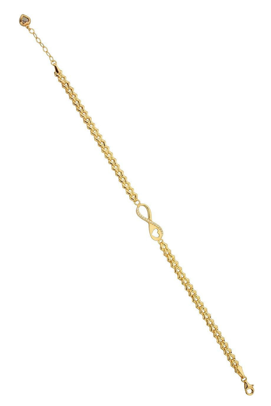 Golden Heart Motif Infinity Bracelet