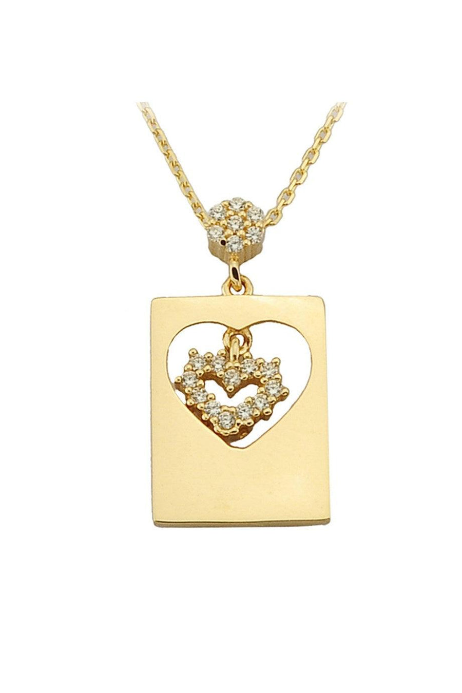 Golden Heart Plate Necklace