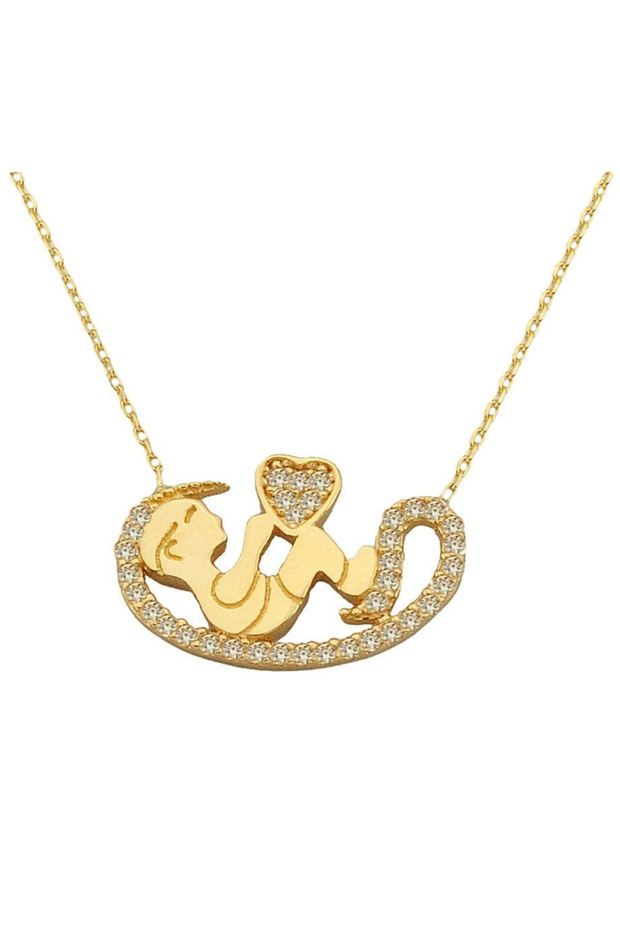 Gold -Hearted Baby Vav Necklace