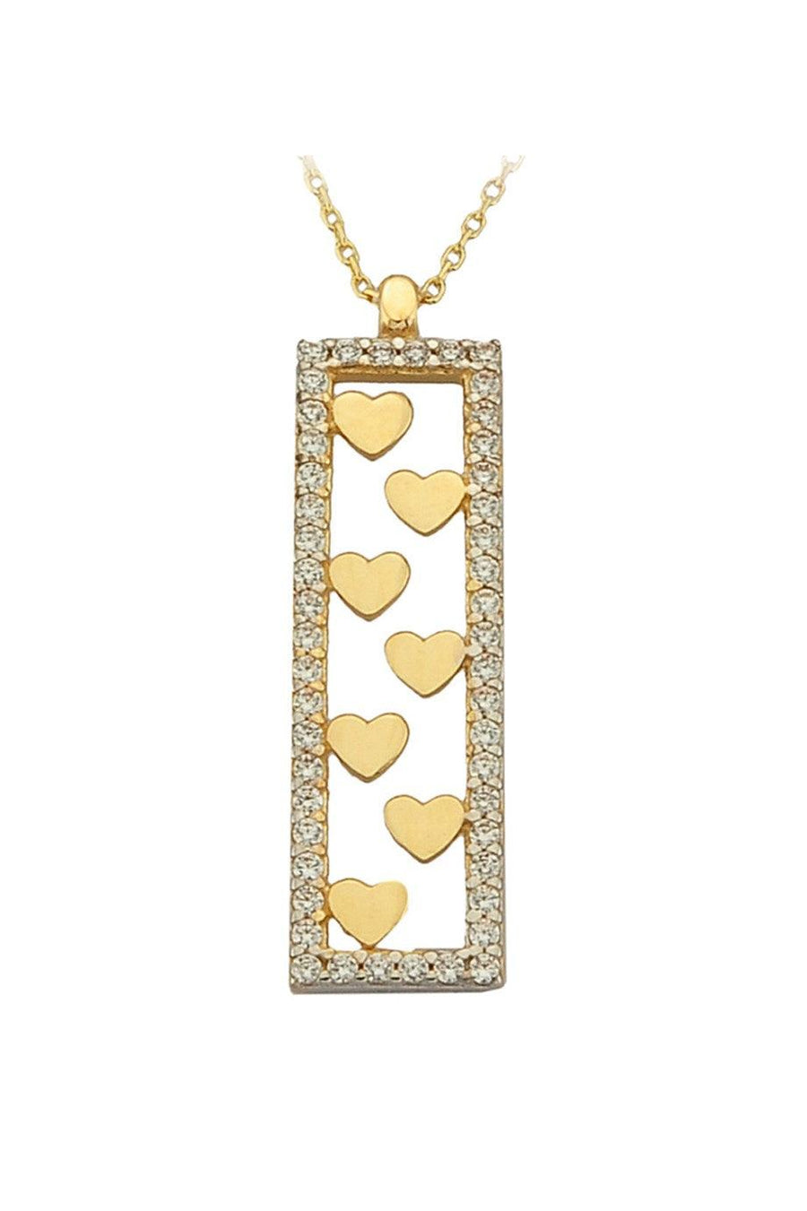 Gold Heart Run Necklace