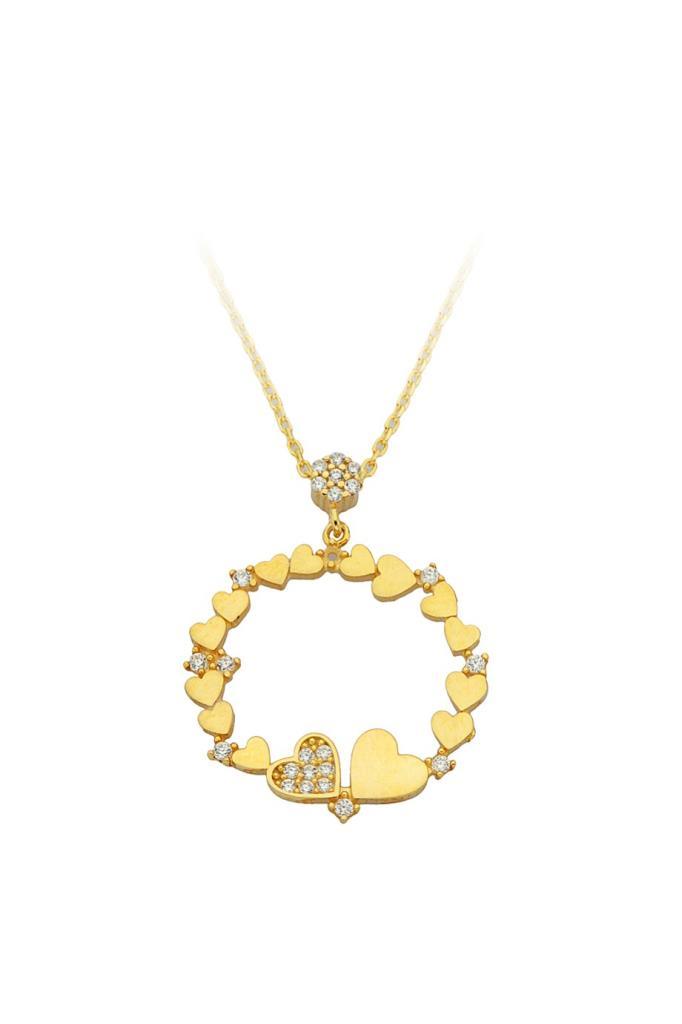 Gold -Hearted Ring Necklace