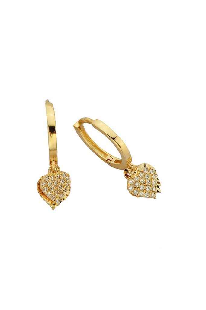Gold -Hearted Ring Earrings