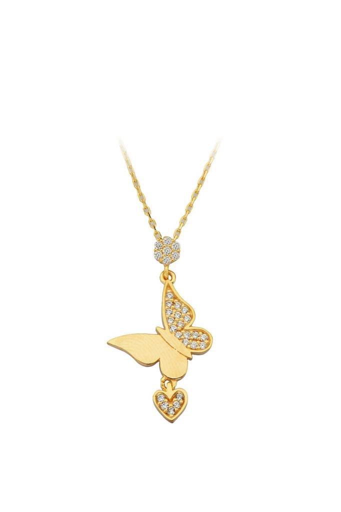 Gold -Hearted Butterfly Necklace