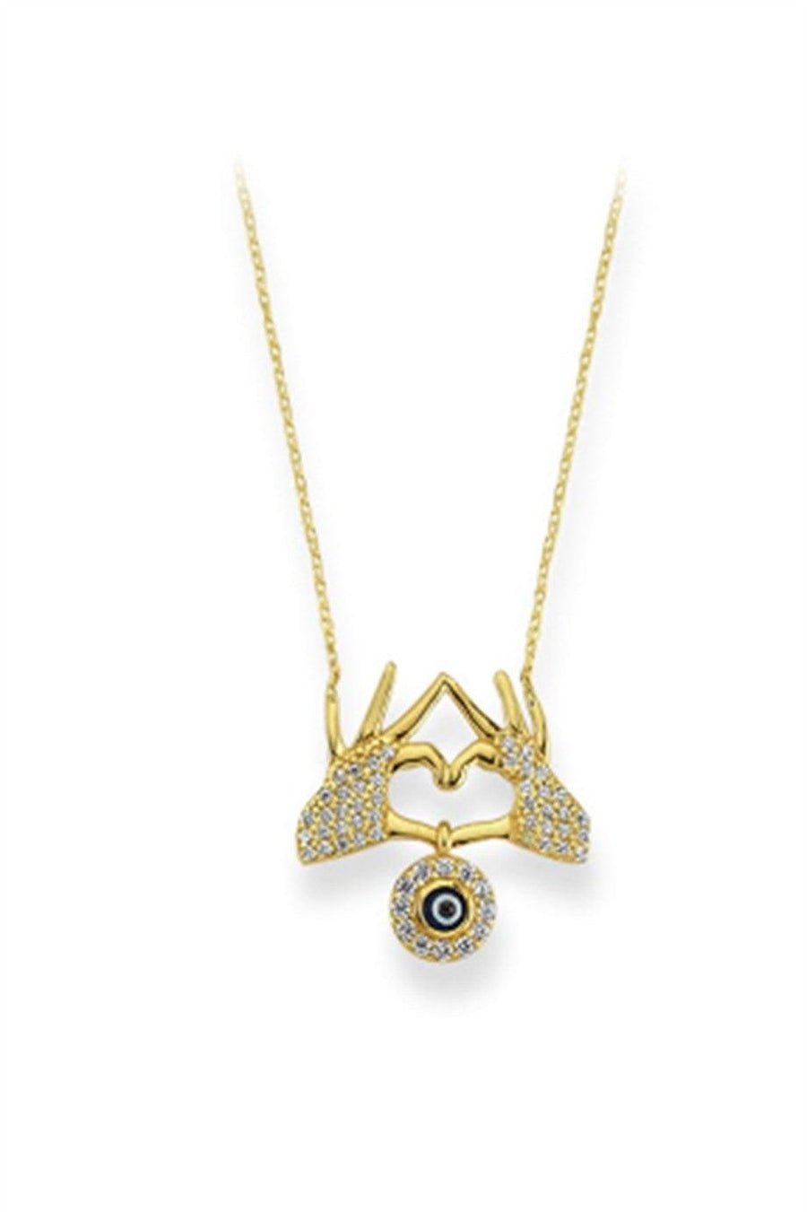 Gold -Hearted Evil Eye Necklace