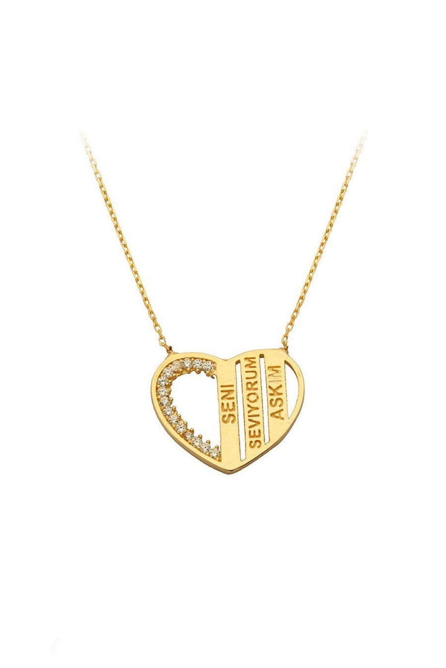 Golden Heart I Love You Necklace