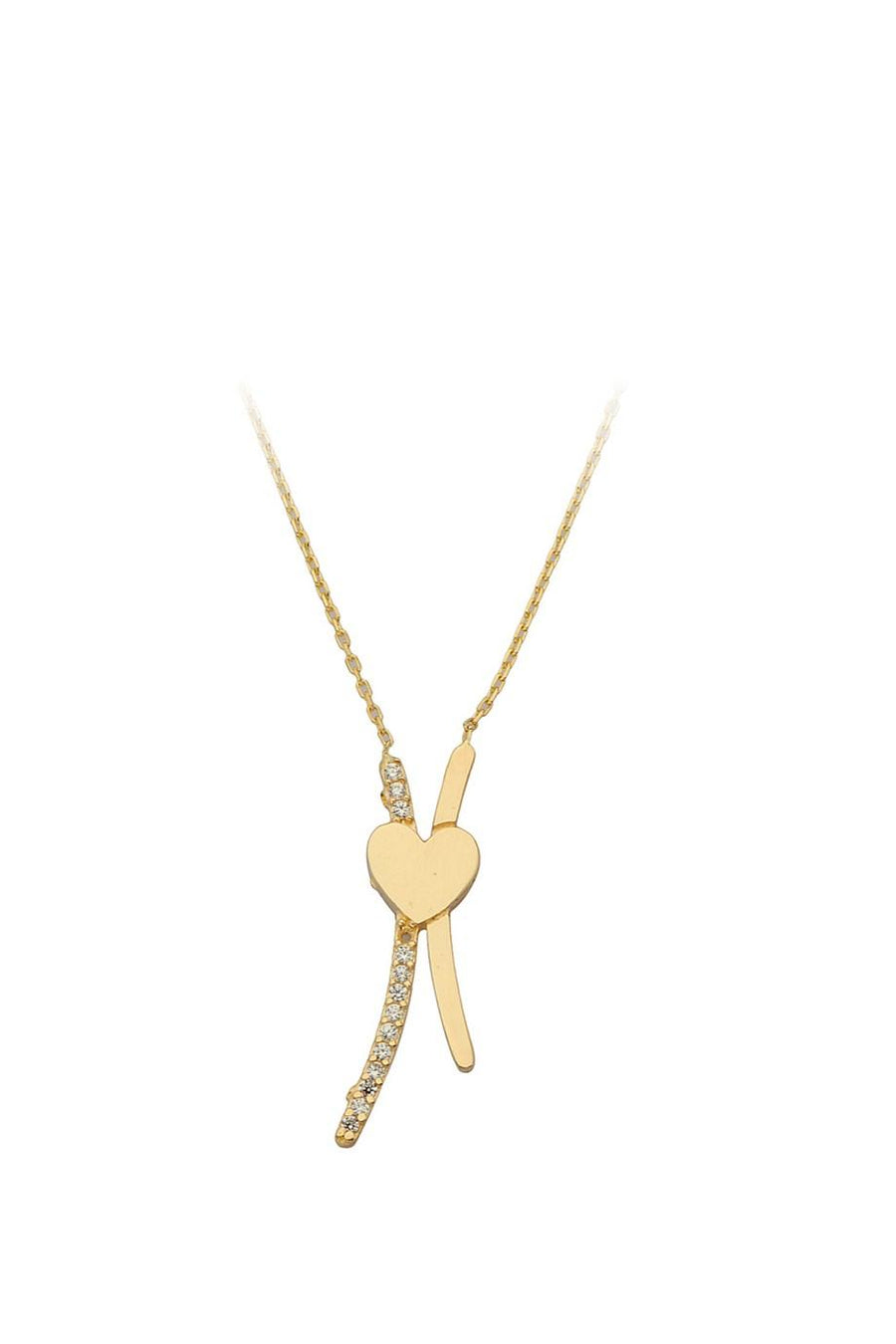 Stylish Necklace With Golden Heart